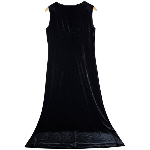 Vintage Doncaster Black‎ Velvet Sleeveless Maxi Dress 8 - Picture 2 of 7